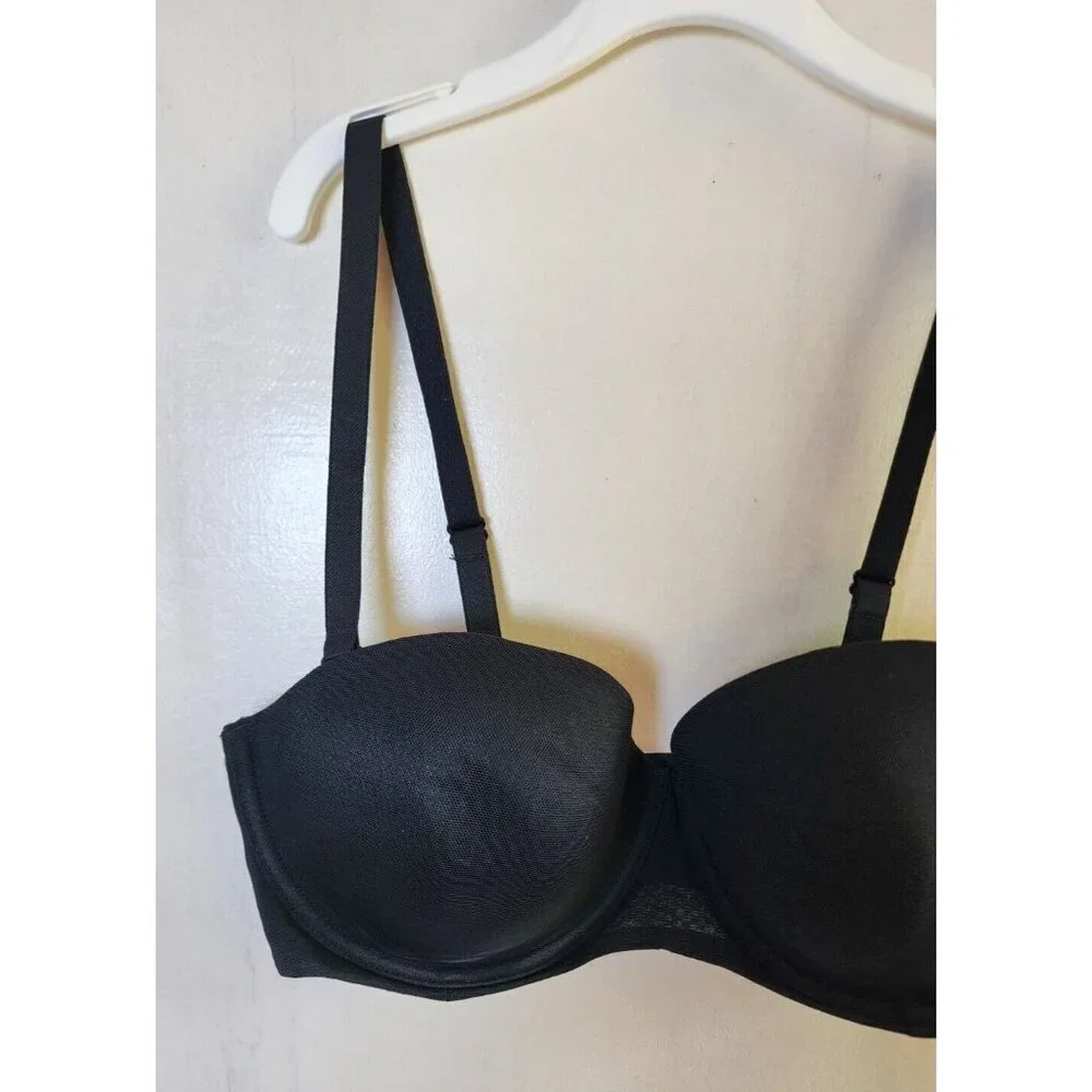 New Auden Women's Black Underwire Lightly Line Bra Adjustable Straps Size 36B